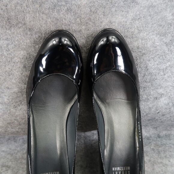 Stuart Weitzman Shoe Women 7 Pumps Platform Stiletto Patent Leather Formal Black - Picture 9 of 16